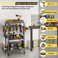 Organisation du rangement du garage Étagère à outils Porte-perceuse Étagère à roulettes Chariot ouvert Coffre à outils Boîte à outils Organisateur d'outils