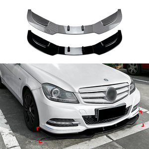Mercedes-Benz C-Class W204 Front Bumper Lip Splitter Piano Black Matte Finish Tuning Style Car Body Kit - Product Image 4