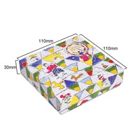 Boîte d'emballage en carton imprimée avec motifs dessinés à la main, pour jouets et papeterie colorés pour enfants, avec doublure en mousse noire