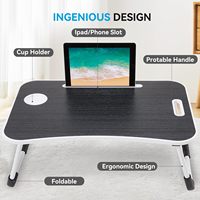 Bureau d'ordinateur portable ergonomique pliable moderne et simple, table de lit portable, mobilier de bureau en métal multicolore pour usage domestique, direct usine