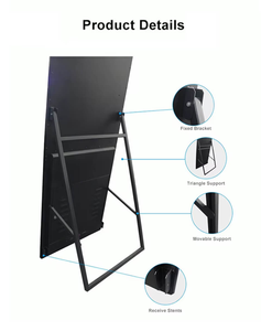 Xách tay 55-inch độ nét cao LED backlit LCD quảng cáo kỹ thuật số biển bảng cho giáo dục di động trung tâm mua sắm Trắng - Product Image 4