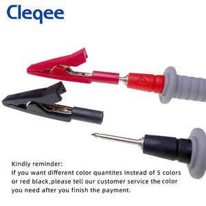 Pince Crocodile entièrement isolé, 3 pièces P2009, 6 couleurs, connexion <span class=keywords><strong>banane</strong></span> 2mm, adaptateur, sonde femme, pince Crocodile - Product Image 5