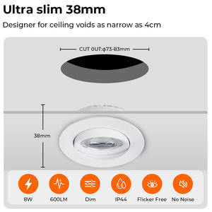 Faretto da Incasso Smart GYRO per Soffitti Bassi OEM ODM Illuminazione Domestica Lampada Spot Antiriflesso a Buona Dimmerazione Senza Sfarfallio - Product Image 3