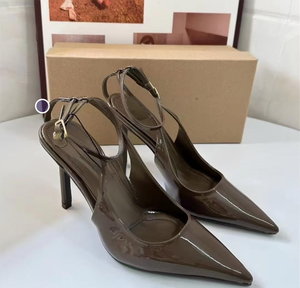 זה קיץ חדש נשים גבוהות העליון חיצונית נעלי עקב חאקי ירוק סקסי מחודד פה רדוד דק העקב - Product Image 3