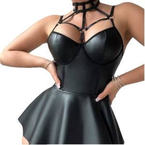 2026 Women Sexy Transparent <b>Mesh</b> <b>Lingerie</b> Bodysuit Hollow Out Teddy Femmes Luxury Chain Halter Dress <b>Lingerie</b> Set - Product Image 1