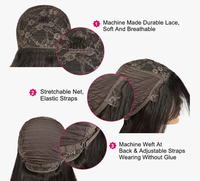 Wig Rambut Manusia Brazil Buatan Mesin Penuh 100% Virgin Afro Kinky Curl Panjang Pendek Wig Headband untuk Wanita Kulit Hitam