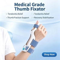 Attelle médicale rigide pour pouce, triple sangle réglable, 35g, respirante, pour tenosynovite et fracture