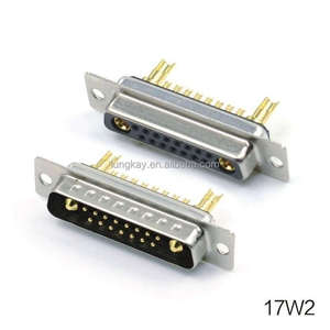 Conector Hembra D-SUB 17W2 de Alta Potencia, Enchufe 17W2 con Corriente Nominal de 10A, Tipo Soldadura de Alta Corriente para Cable de Cobre - Product Image 2