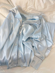 <span class=keywords><strong>Pigiama</strong></span> da donna di lusso in raso personalizzato ODM all'ingrosso, set <span class=keywords><strong>pigiama</strong></span> in modal tinta unita, lungo, ampio, taglie forti, stampato, in bambù - Product Image 6