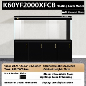 高級モダン大型水槽 2メートル 4ドア 環境に優しい 1000L 室内/屋外 プラティベタ用 超白ガラス水槽 底面設置 - Product Image 4