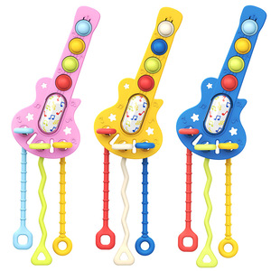Baby Guitar <b>Puzzle</b> Toy With Pull String Yellow Blue Red Colors For Kids Learning Music And Coordination Skills - Product Image 4