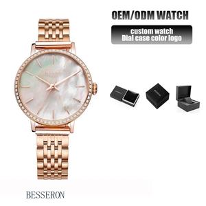 Nouvelle conception pour montre femme simple de marque personnalisée, acier inoxydable 316L, mouvement à quartz MIYOTA, résistance à l'eau 3BAR - Product Image 3