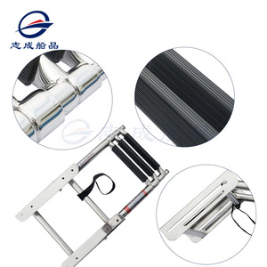 Échelle de piscine en acier inoxydable de qualité 304, pliable, résistante à la corrosion, pour les sports nautiques, avec barre transversale pré-assemblée - Product Image 1