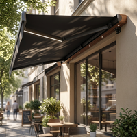 Auvent rétractable motorisé en aluminium imperméable avec cadre en acrylique, auvent de protection contre la pluie pour jardin extérieur, terrasse, villa, hôtels