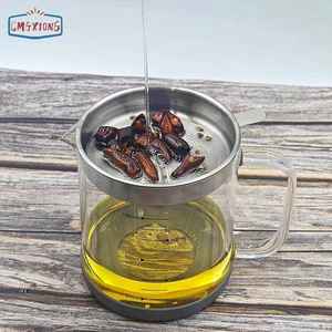 ग्लास ग्रेज स्ट्रैनर और कंटेनर 1 क्वार्ट तेल भंडारण बर्तन धूल प्रूफ ढक्कन आसान पकड़ संभाल के साथ - Product Image 6