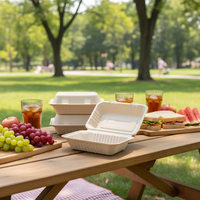 Boîte plate auto-élevante personnalisable en papier kraft biodégradable écologique, débloquée, jetable et alimentaire, pour sushis et sucre