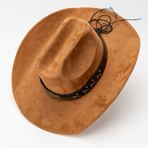 Sombrero Vaquero de Gamuza Estilo 2026 con Hebilla de <span class=keywords><strong>Toro</strong></span>, Banda con Tachuelas y Cordón Ajustable, para Hombre y Mujer, Estilo Casual para Exteriores, Combinable con Atuendos Diarios - Product Image 6