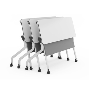 MIGE Modern Design White Rectangular Training <b>Table</b> Top-<b>Folding</b> Metal for Office Commercial Meeting Room School & Outdoor Use - Product Image 2