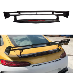Modification et amélioration de voiture 2018-2019 : Aileron arrière en fibre de carbone pour pare-chocs, installation par colle et vis pour Benz AMG - Product Image 1