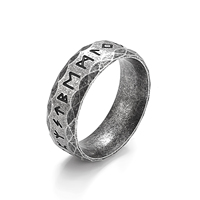 Bague en acier inoxydable pour homme avec runes nordiques, bijoux vikings pour homme