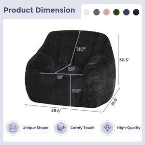 Sillón Puff Tapizado con Relleno de Espuma Comprimida y Envasada al Vacío, Sofá Moderno Grande para Sala de Estar, Hotel, Apartamento - Product Image 4