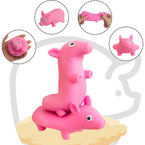 Squishy Stress Piggie Squeeze Funny Pink Pig Toy <b>Rebound</b> Ball PU Material for Unisex - Product Image 3