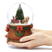 Usine Résine Globes À Neige Boule D'eau Globe D'eau Musical Décoration De Noël Arbre De Noël globe À Neige