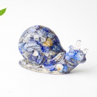 26x42mm Améthyste Naturelle Broyée Pierres Précieuses Chips Escargot Guérison Perles de Cristal pour Résine Escargot Figurine Animal Style Home Decor