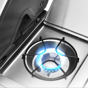 स्टेनलेस स्टील 6 बर्नर गैस बीबीसी ग्रिल बड़ा खाना पकाने का क्षेत्र हॉटप्लेट आधुनिक प्रीमियम डिजाइन समायोज्य ट्रॉली फोल्डेबल आउटडोर उपयोग - Product Image 6