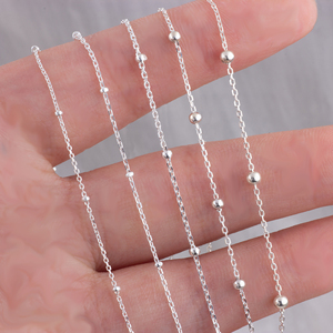 Catena <span class=keywords><strong>satellitare</strong></span> Multi-dimensione 1.7-3mm S925 catena di perline in argento Sterling per bracciale fai da te creazione di componenti per gioielli - Product Image 2