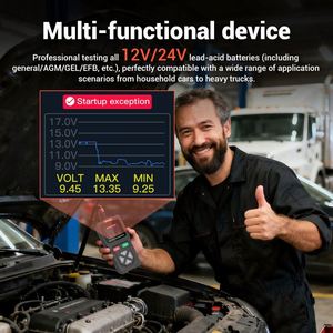 2026 New Car Battery Tester 12-24V Battery Test Cranking Test Charging Test with 1 Year Warranty for Universal <b>Vehicles</b> - Product Image 4