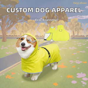 Nuovi Impermeabili Estivi Semplici per Animali Domestici con Bordi Riflettenti Giallo Fluorescente per Cani - Teddy Corgi Golden Retriever - Product Image 5