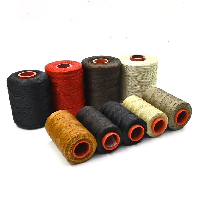 Hand-sewn Polyester Leather Waxed Thread 0.5mm 0.6mm 3mm Polyester Flat Wax Thread for Leather Sewing