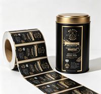 Étiquette personnalisée imprimée en rouleau, dorée, imperméable, pour boîte de conserve de café, autocollante, pour emballage de conteneur de grains de café