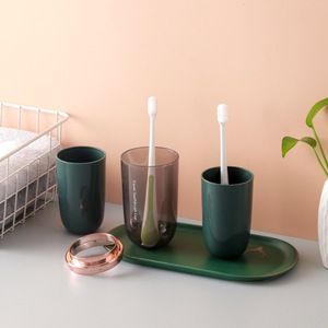 Light Luxury Cup <b>Storage</b> Box Portable Travel Wash Cup Suit Combination Electroplating Travel Mouthwash Cup - Product Image 1