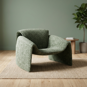 Modern Fabric Lounge Chair Contemporary Design Solid Back Soft Seat Living Room Furniture Gray Color - Product Image 3