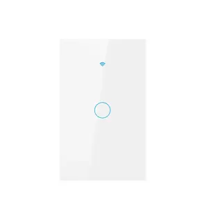 Interruptor de Panel táctil inteligente Tuya Wifi US 1 Gang Smart Life APP RF Control remoto interruptor de luz de pared compatible con Alexa Google Home