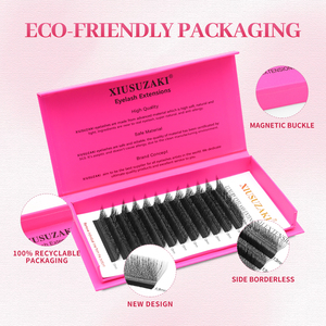 XIUSUZAKI W V Y Shape <strong>Volume</strong> Individual L/LU/M/C/D/CC <strong>Curl</strong> 3d 4d 5d 6d 7d 8d Clover Lashes Private Label Eyelash Extension - Product Image 2