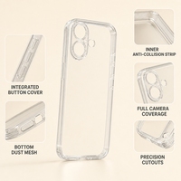 Casing HP TPU Transparan Fleksibel untuk 17 16 15 Pro Max Desain Sederhana Modis Anti Benturan Tahan Jatuh Potongan Presisi