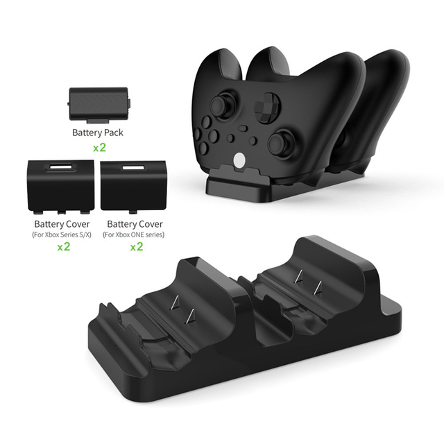 Wireless Controller Charger Dock Game Battery Dual Charging Base Dock Battery Covers Kits for XBOX ONE X/SLIM/Xbox Series X/S