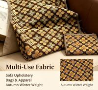 Tissu Jacquard Teint en Fil, Motif Géométrique Floral Épais, Mélange Polyester Coton T80C20, 370GSM, Très Lourd, Articles en Gros en Stock