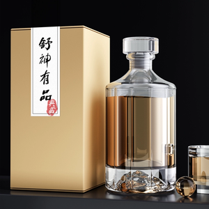 Venta al por mayor de lujo vacío 250ml 500ml 700ml 750ml litro <span class=keywords><strong>Gin</strong></span> vino Ron Vodka whisky licor botella de vidrio con tapa de vidrio - Product Image 5