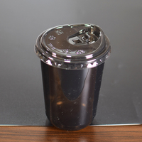 Gobelet en plastique PET transparent jetable à fond rond en U avec logo personnalisé, 12, 14, 16 oz, avec couvercle à bec pour café glacé et matcha à emporter