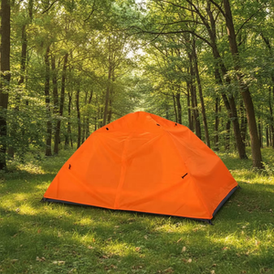 Customized Logo Double Waterproof Four-Season Automatic Quick Opening <b>Large</b> Portable Outdoor Camping <b>Tent</b> Orange Double Layer - Product Image 5