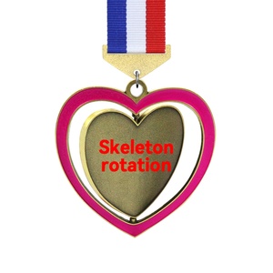 LY Trofeos al por mayor, medallas, placas, regalo para amantes, medalla en blanco con inserto de pegatina en forma de corazón para premios - Product Image 5