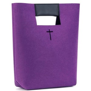 Cross-shaped felt bag for women, shopping <b>handbag</b> with large capacity, fashionable felt bag for storage, <b>organizer</b> bag - Product Image 2