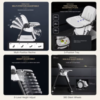 Vente en gros de chaise berçante multifonctionnelle pour bébé chaise de table à manger pliable pour enfants chaise haute réglable pour alimentation de bébé