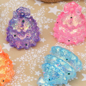 TPR Stress <b>Christmas</b> <b>Tree</b> Glow Dark Squishies Hands Grip Toys Candy Squeeze Toy Glitter Slow Rising Stress Relief Sensory Toy - Product Image 3