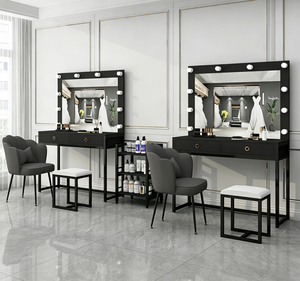 Table de maquillage moderne avec miroir, bureau de beauté pour salon, coiffeuse pour studio de coiffure - Product Image 1