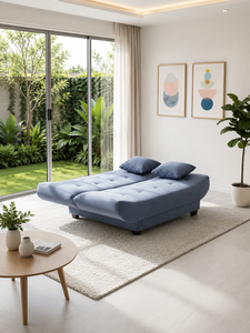 Arrangement de sièges convertibles chic et moderne avec structure en bois massif pour salon et appartement - Product Image 4